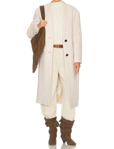 Isabel Marant Florane Long Sleeve Coat In Ecru In White