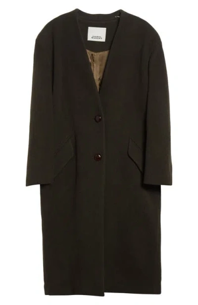 Isabel Marant Florane Wool Blend Coat In Black