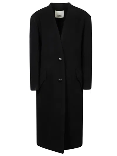 Isabel Marant Florane Wool Coat In Black