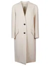 Isabel Marant Long Wool Coat Flap Pockets In Neutral