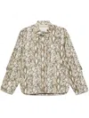 Isabel Marant Ilda Snakeskin Print Stretch Silk Button-up Shirt Shirt In Neutrals