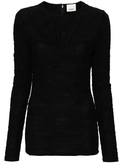 Isabel Marant Floride Ruched Top In Black