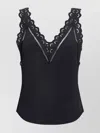 Isabel Marant Fradela Guipure Lace-trimmed Poplin Tank In Black