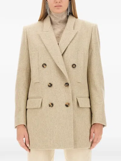 Isabel Marant Floyd Double-breasted Coat In Neutral