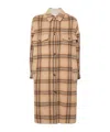 Isabel Marant Light Brown Fontizia Checked Wool Coat In Nude