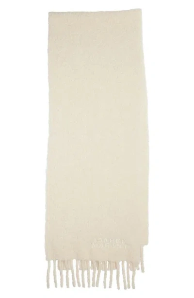 Isabel Marant Fouzy Alpaca Blend Bouclette Scarf In Ecru