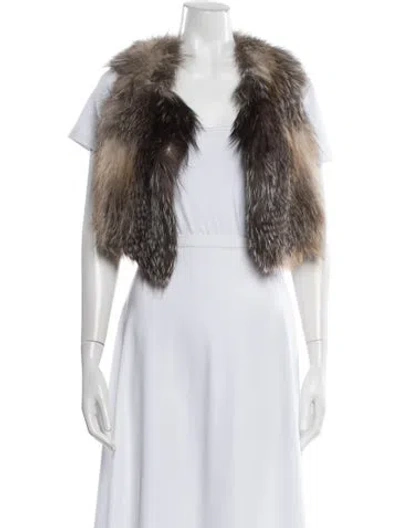 Pre-owned Isabel Marant Fox Faux Fur Jacket In Neutral