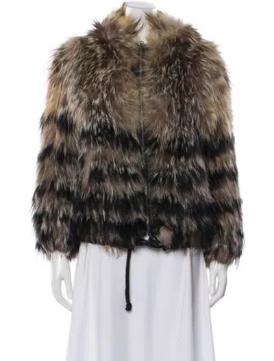 Pre-owned Isabel Marant Fox Printed Fur Jacket In Brown