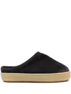 Isabel Marant Fozee Suede Flatform Mules In Black