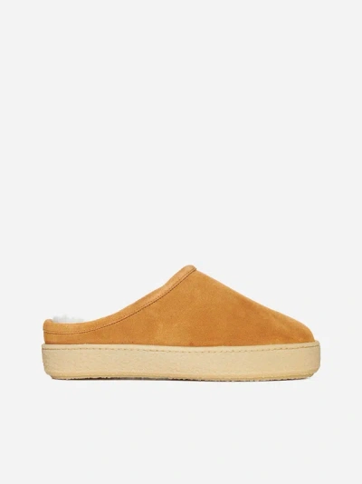 Isabel Marant Fozee Suede Flatform Mules In Brown