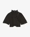 Isabel Marant Frany Short Sleeve Top In Black