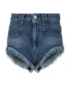 Isabel Marant Frayed-hem Denim Shorts In Blue