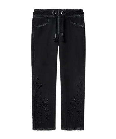 Isabel Marant Frayed Hem Jeans In Animal Print