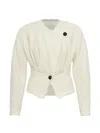 Isabel Marant Suna Asymmetrical Virgin Wool Blend Jacket In Neutrals