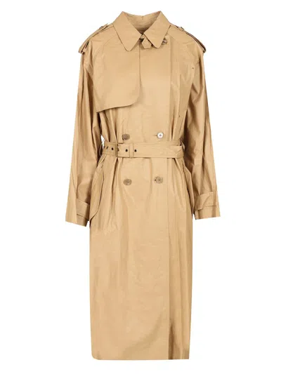 Isabel Marant Freanne Long Trench Coat In Beige