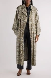 Isabel Marant Freanne Python Print Oversize Trench Coat In Natural