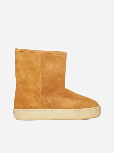 Isabel Marant 30mm Frieze Suede Ankle Boots In Camel