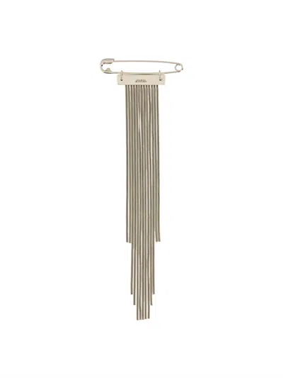 Isabel Marant Fringe Brooch In Metallic