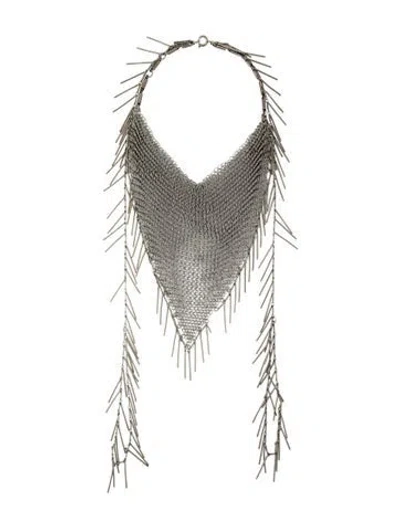 Pre-owned Isabel Marant Fringe Chainmail Choker Necklace, 16.5" In Multi