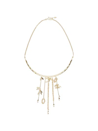 Isabel Marant Fringe Pendant With Logo Detail In Neutral