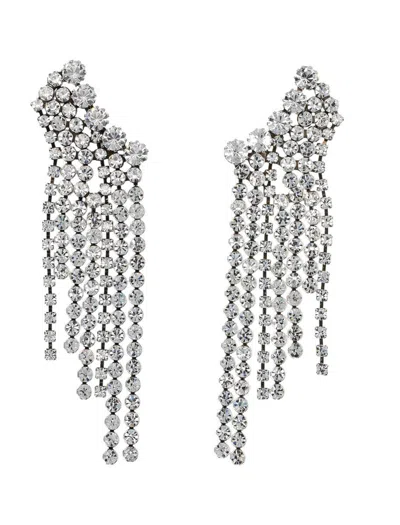 Isabel Marant Fringe Strass Earrings In Metallic