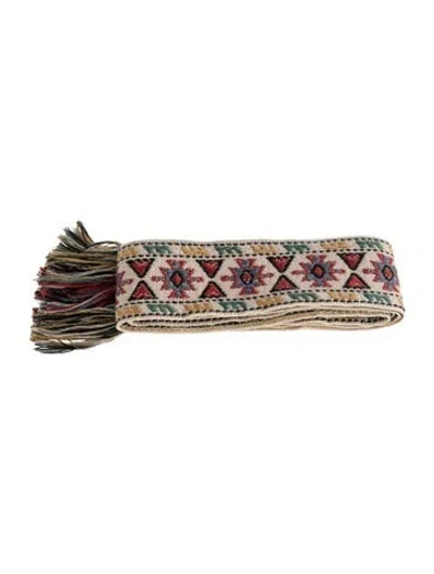 Pre-owned Isabel Marant Fringe Trim Accent Belt W/ Tags In Neutrals