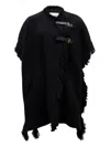 Isabel Marant Fringed Buckled Poncho In Black