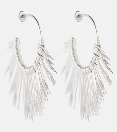 Isabel Marant Fringed Hoop Earrings In Silver
