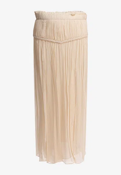 Isabel Marant Fringed Midi Skirt In Sand