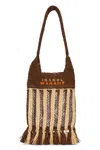 Isabel Marant Small Praia Fringe Raffia Tote In Brown