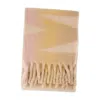 Isabel Marant Fringed Wool Scarf With Abstract Pattern In Brown