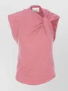 Isabel Marant Front Bow Crewneck Top With Knot Detail