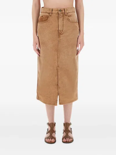 ISABEL MARANT FRONT-SLIT DENIM SKIRT
