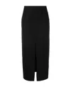 Isabel Marant Marine Serre Cady Front Slit Midi Skirt In Black