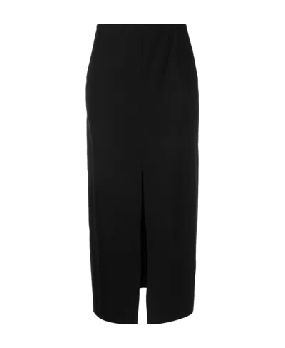 Isabel Marant Front Slit Skirt In Black