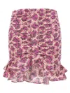Isabel Marant Milendi Gathered Mini Skirt With Ruuffles In Fuchsia