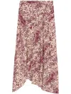Isabel Marant Fuchsia Printed Sakura Nude Skirt In Purple-ecru