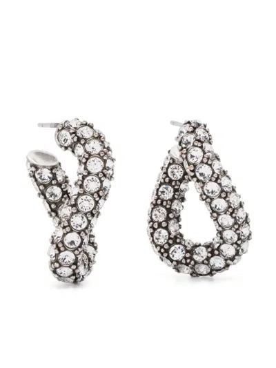 Isabel Marant Funky Ring Crystal-embellished Earrings In Silver
