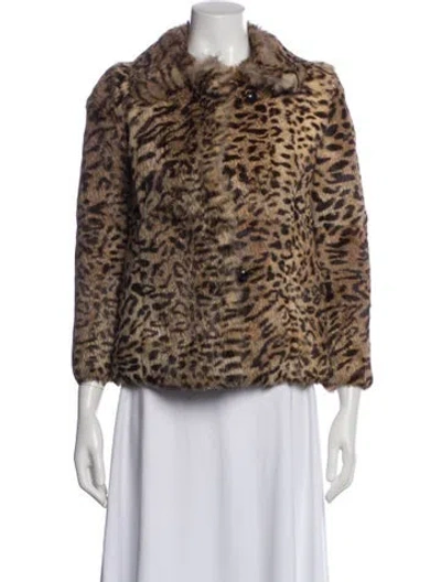 Pre-owned Isabel Marant Fur Animal Print Fur Jacket In Brown