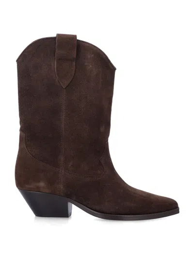 Isabel Marant Fw26 Suede Calf Leather Flat Shoes For Women In Brown