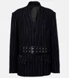 Isabel Marant Fyma Chalk Stripe Virgin Wool Blazer In Black