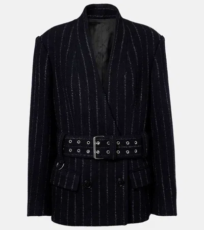 ISABEL MARANT FYMA CHALK STRIPE VIRGIN WOOL BLAZER
