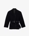 Isabel Marant Fyma Chalk Stripe Virgin Wool Blazer In Black