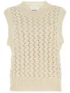 Isabel Marant Faye Zigzag Open Knit Sleeveless Sweater In Neutrals