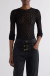 Isabel Marant Gaella Stretch Lace Top In Black