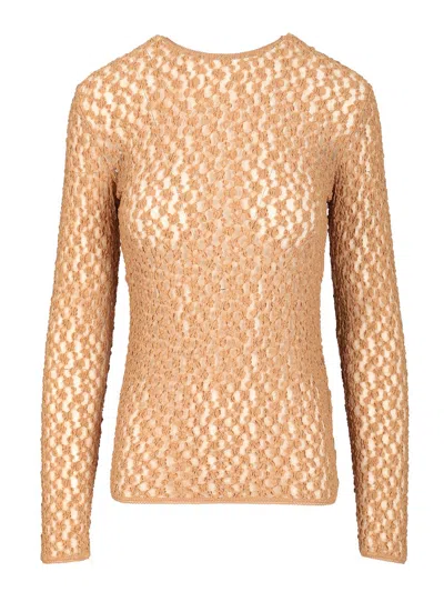 Isabel Marant Gaelle Long-sleeved Lace Top In Brown