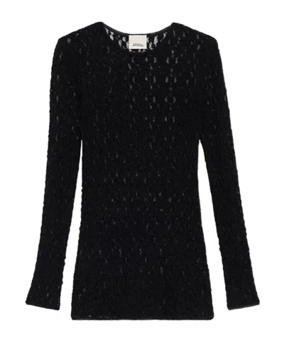 Isabel Marant Gaelle Long-sleeve Lace Top In Black
