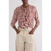 Isabel Marant Gaetane Floral Gathered Jersey Top In Multi