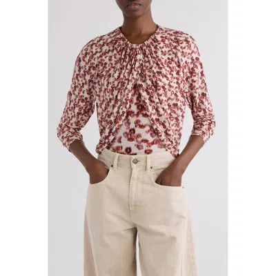 Isabel Marant Gaetane Floral Gathered Jersey Top In Multi