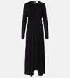Isabel Marant Galina Draped Gathered Jersey Maxi Dress In Black